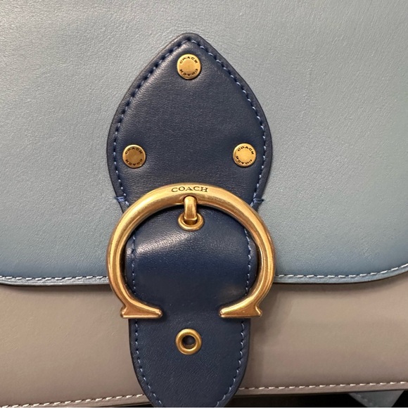 NWT Coach Beat Shoulder Bag Azure Colorblock in gift box with dust bag - Picture 8 of 11